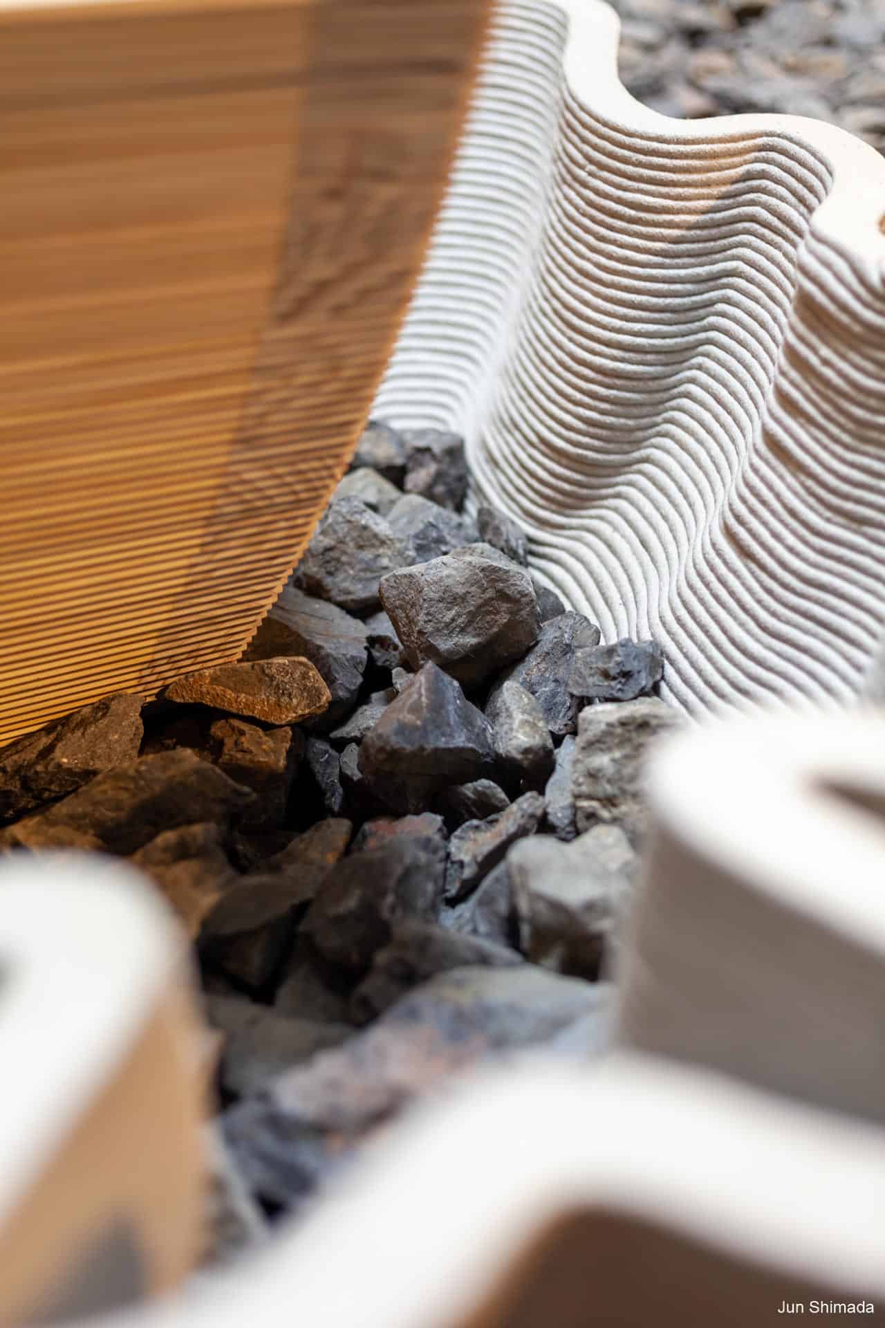 Sculpture en bois et béton