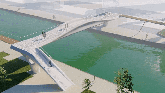 3D printed concrete infrastructure: 40 metre pedestrian footbridge in Aubervilliers, Greater Paris