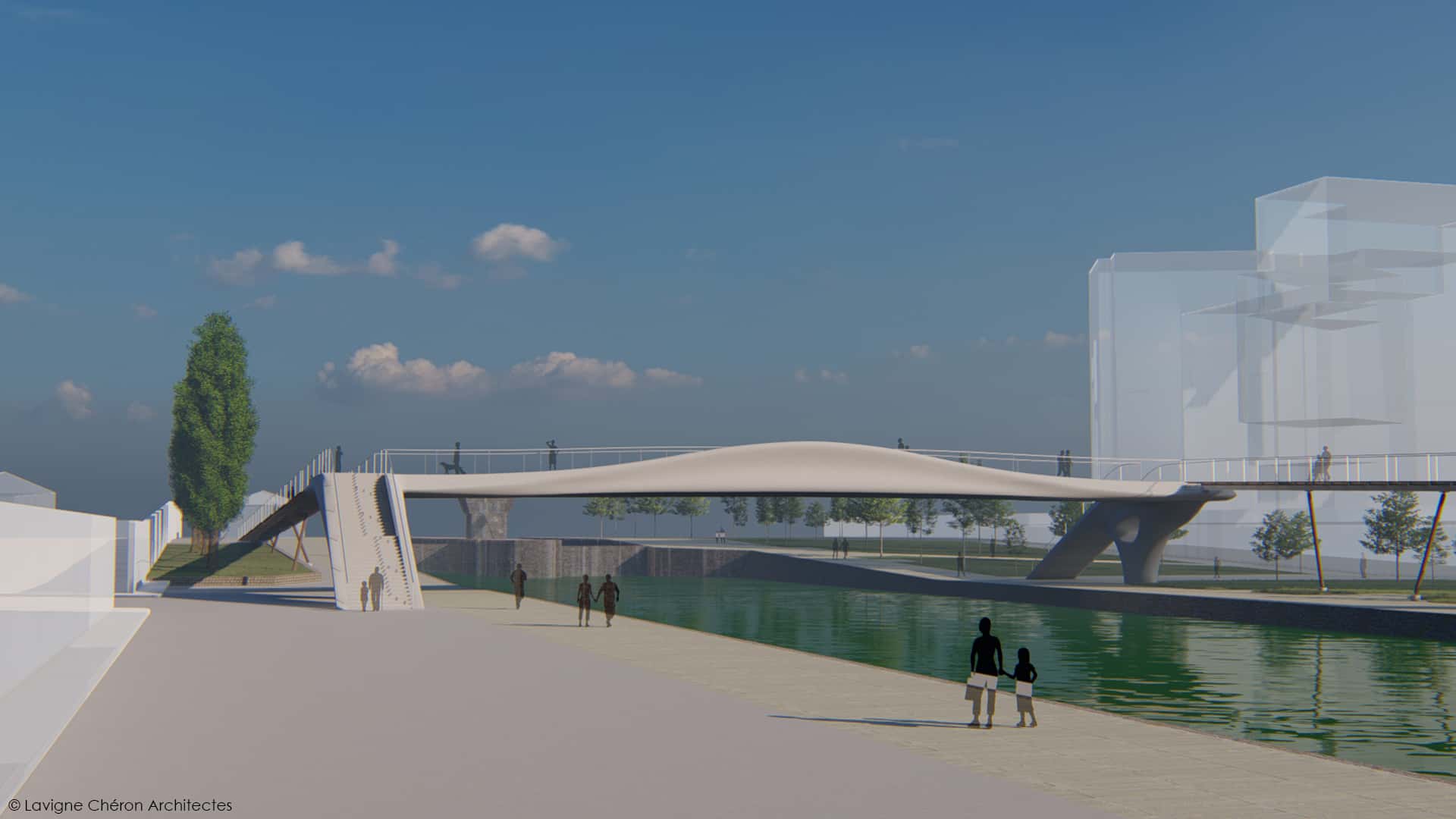 Pedestrian footbridge in Aubervilliers
