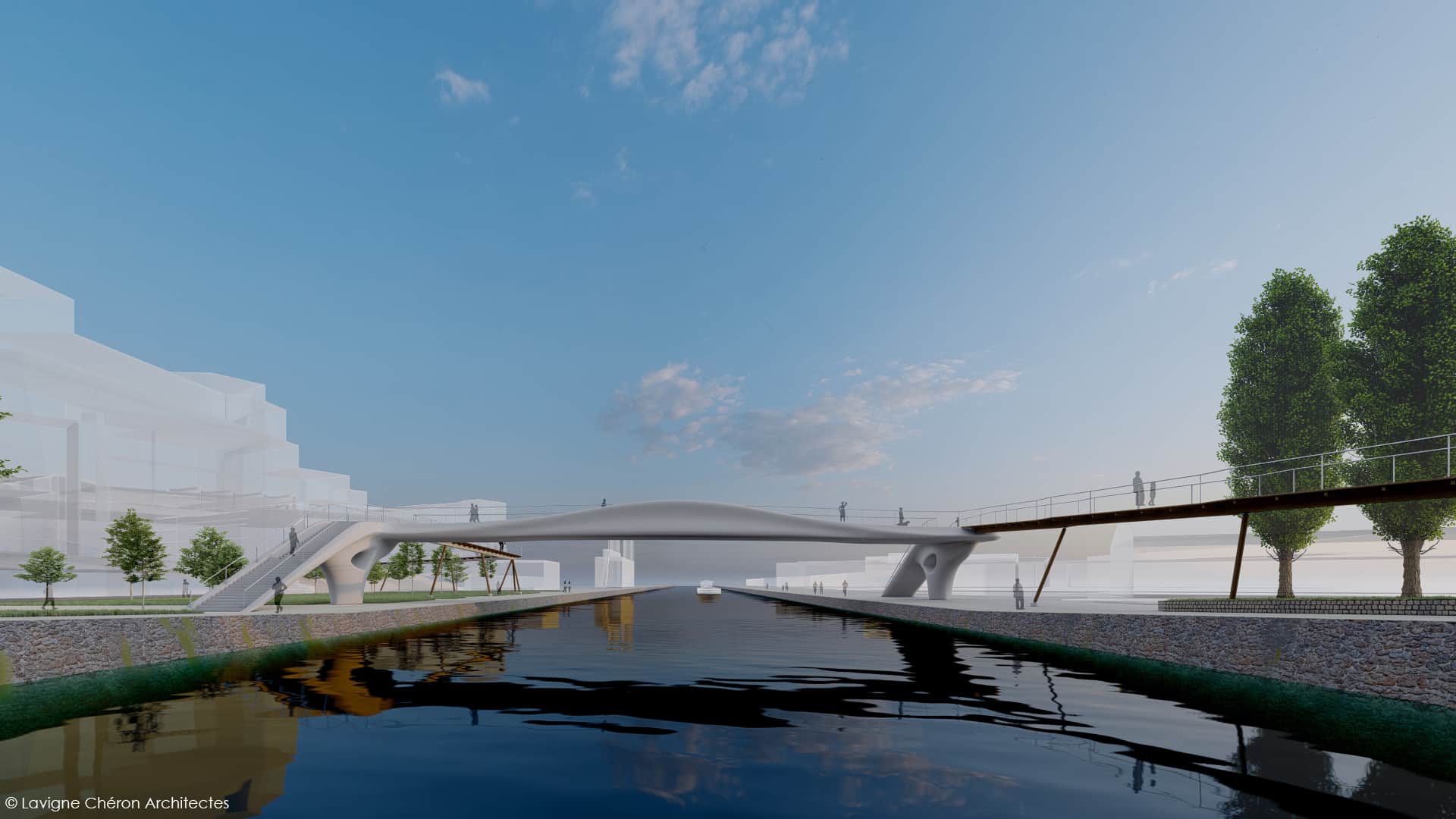 Pedestrian footbridge in Aubervilliers