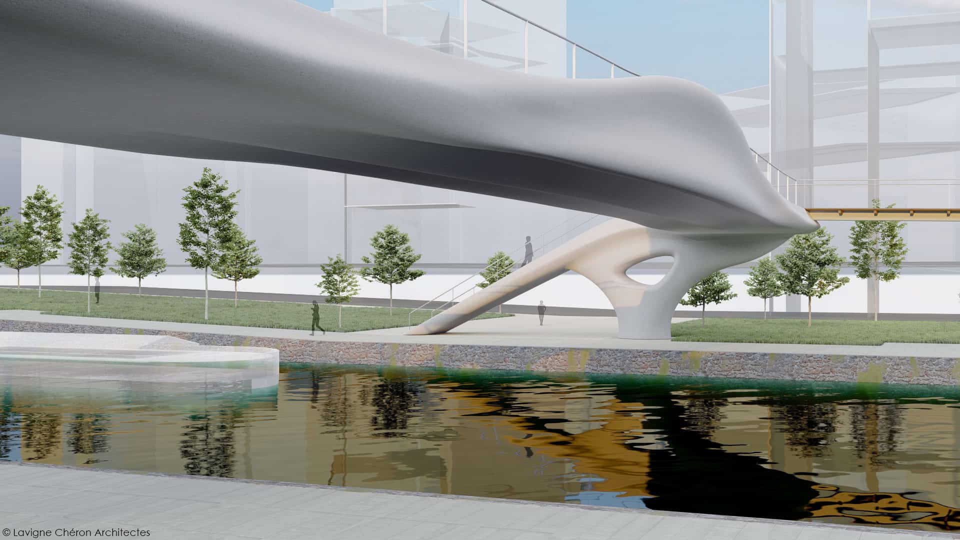 Pedestrian footbridge in Aubervilliers