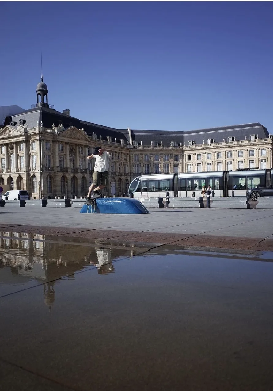 Brightly colored skateable sculptures · Bordeaux