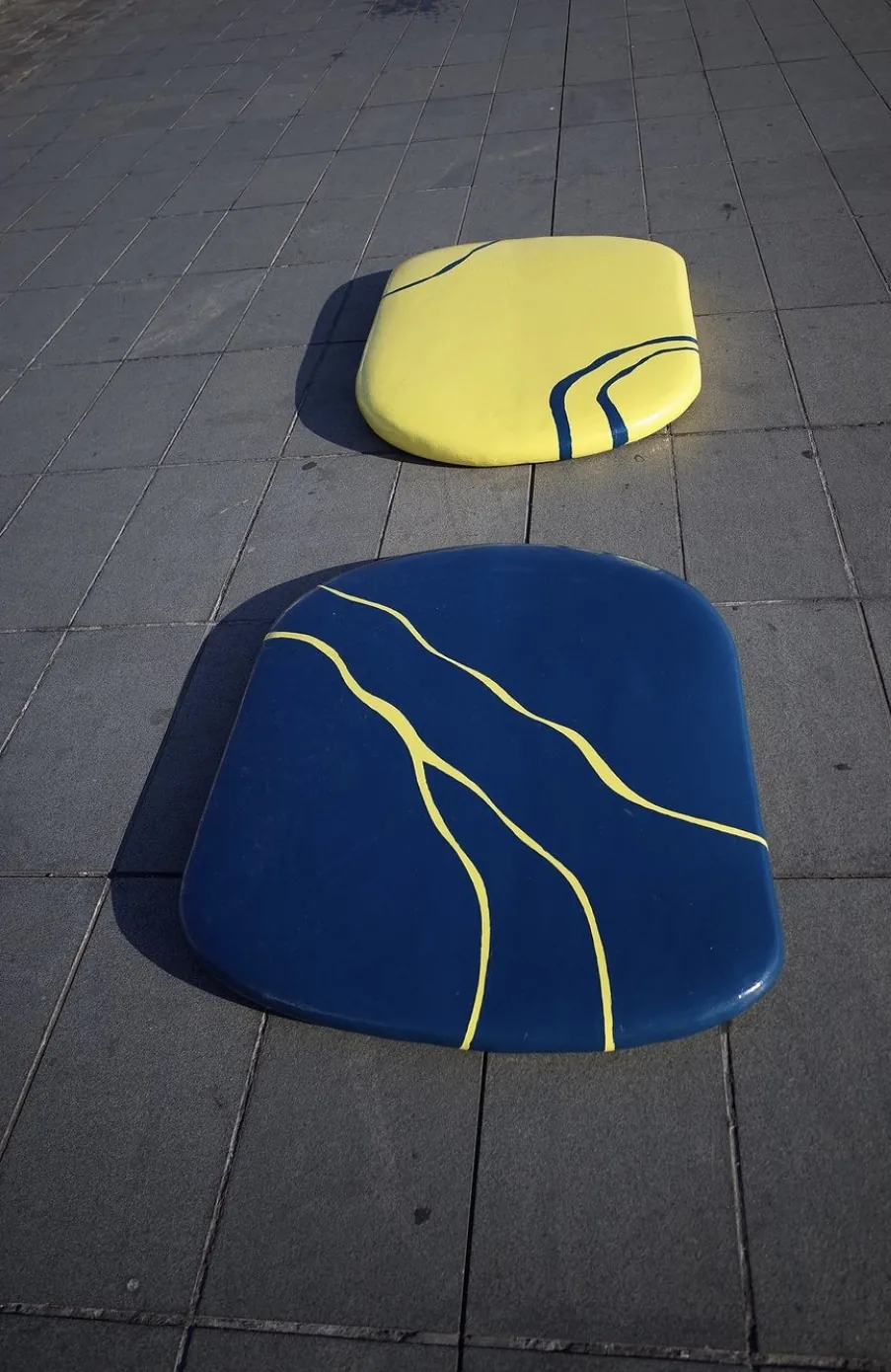 Brightly colored skateable sculptures · Bordeaux