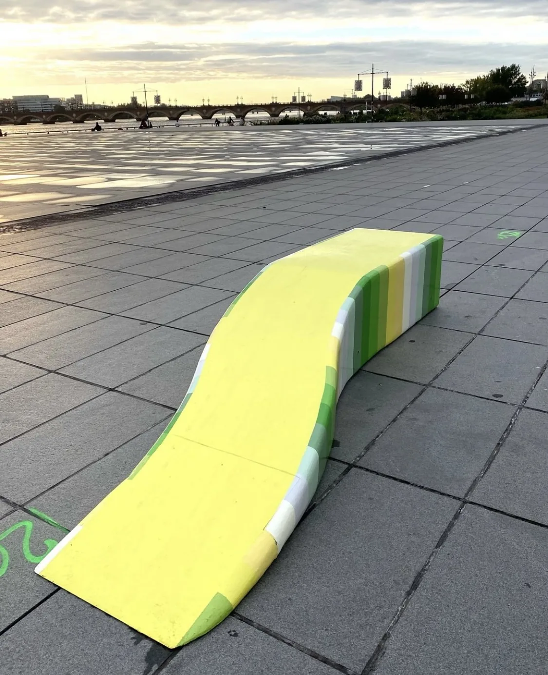 Brightly colored skateable sculptures · Bordeaux