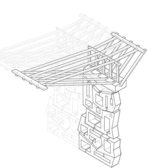 Concrete 3D Printed Stacked Wall