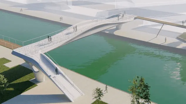 Pedestrian footbridge in Aubervilliers