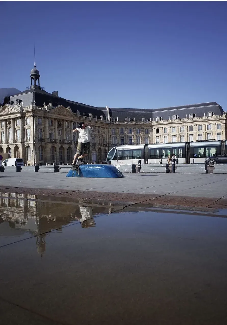 Brightly colored skateable sculptures · Bordeaux