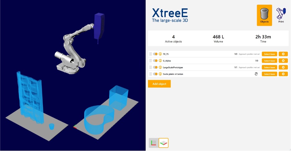 XtreeE Slice software interface
